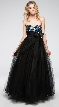 Strapless Sweetheart Neck Long Formal Prom Gown in Mesh