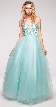 V-Neck Satin Bodice Puffy Mesh Skirt Formal Prom Dress — in alternative picture