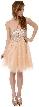 Strapless Mesh Prom Dress with Stones