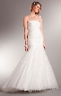 Strapless Mermaid Like Long Prom Dress in Tulle with Train — in Off White