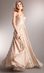 Shirred Bust Long Formal Bridesmaid Dress with Rhinestones