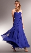 Pleated Wrap Style Floral Long Formal Bridesmaid Dress — in Royal Blue