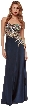 Asymmetric Mesh Rhinestones Bodice Long Prom Pageant Dress