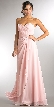 Strapless Pleated Overlap Bust Long Bridesmaid Dress — in Blush