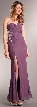 One Shoulder Long Formal Dress with Bejeweled Waist