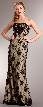 Strapless Floral Mesh Beaded Long Formal Evening Dress 