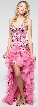 Strapless High-Low Sequined Prom Dress with Ruffled Skirt