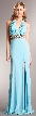 Halter Neck Full Length Formal Prom Gown with Front Slit