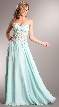 Strapless Vintage Look Floral Bodice Long Formal Prom Dress