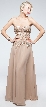 Strapless Vintage Look Floral Bodice Long Formal Prom Dress — in Champaign