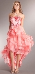 Strapless High-Low Cocktail Prom Dress with Ruffled Skirt
