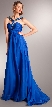 Bejeweled Straps Shirred Long Formal Evening Prom Dress — in Royal Blue