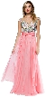 Sleeveless Bejeweled Mesh Bust Long Prom Pageant Dress