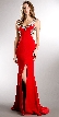 Bejeweled Bust & Back Floor Length Prom Pageant Dress — in Red