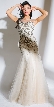 Beaded Mesh Tulle Mermaid Style Long Prom Pageant Dress — in an alternative image