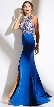 Elegant Beaded Sheer Bodice Long Prom Pageant Dress — in an alternative image