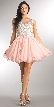 Embellished Lace Bodice Short Babydoll Homecoming Dress — in Blush