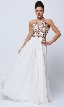 Sleeveless Floral Accent Beaded Top Long Prom Dress