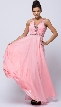 Sequined Shirred Bodice A-line Chiffon Long Prom Dress — in an alternative image