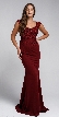 Sweatheart Neckline Embroidered Evening Gown — in Burgundy
