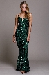 Fitted Silhouette Sequin Prom Gown — in Emerald Green