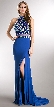 High Neck Jewel Top Jersey Skirt Long Prom Pageant Dress