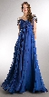 Bejeweled Sleeves Pleated Bust Long Formal Evening Dress