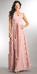 V-neck Sleeveless Ruched Bodice Long Bridesmaid Dress