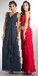 V-Neck Ruched Twist Knot Bust Long Bridesmaid Dress — in an alternate image