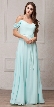 Spaghetti Straps Cold-shoulder Long Bridesmaid Dress — in Aqua