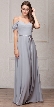 Spaghetti Straps Cold-shoulder Long Bridesmaid Dress — in Silver