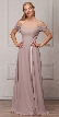 Spaghetti Straps Cold-shoulder Long Bridesmaid Dress — in Taupe