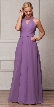 High Round Neck Princess Cut Long Bridesmaid Dress — in Lavender