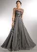 Sheer Neck Beaded Bust Long Formal Evening Dress.