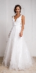 V Neck Vines Pattern Tulle Prom Gown — in White