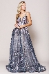 Rhinestone Embroidered Spaghetti Strap Prom Gown