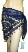 Belly Dancer Beaded Hip Scarf (Navy/Silver)