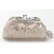 Floral Chiffon Evening Bag with Chain Shoulder Strap