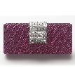 Glittery Metal Evening Bag with Rhinestones Clasp