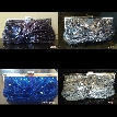 Front Twist Sequined Evening Bag with Metal Trim