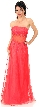 Semi See-Thru Mid Bodice Beaded Prom Dress