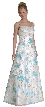 Beaded Floral Princess Cut Evening Prom Dress