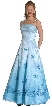 Spaghetti Strapped Flower Beaded Prom Dress