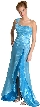 Two Tone Flower Applique and Split Prom Dress