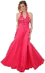 Beaded Halter-Neck Prom Dress