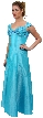 A Line Cap-Sleeved Beaded Prom Dress
