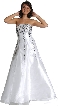 Tube Top Black Beadwork on White Formal Prom Dress
