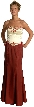 2 Piece Strapless Form Fitting Formal Prom Dress — in Burgundy