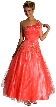Single Shoulder & Silver Beaded Prom Dress — in Watermelon color