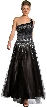 Single Shoulder & Silver Beaded Prom Dress